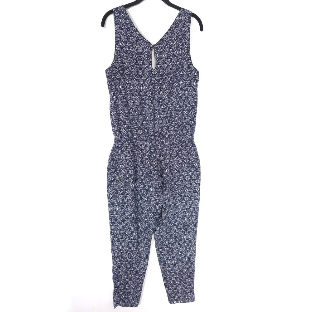 SPLENDID Women's Jumpsuit Floral Navy MEDIUM Pockets SR807-1412 USA MADE - Picture 8 of 14